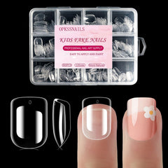 OPkssnails 360Pcs kid nail tips full cover clear for easy at-home manicures
