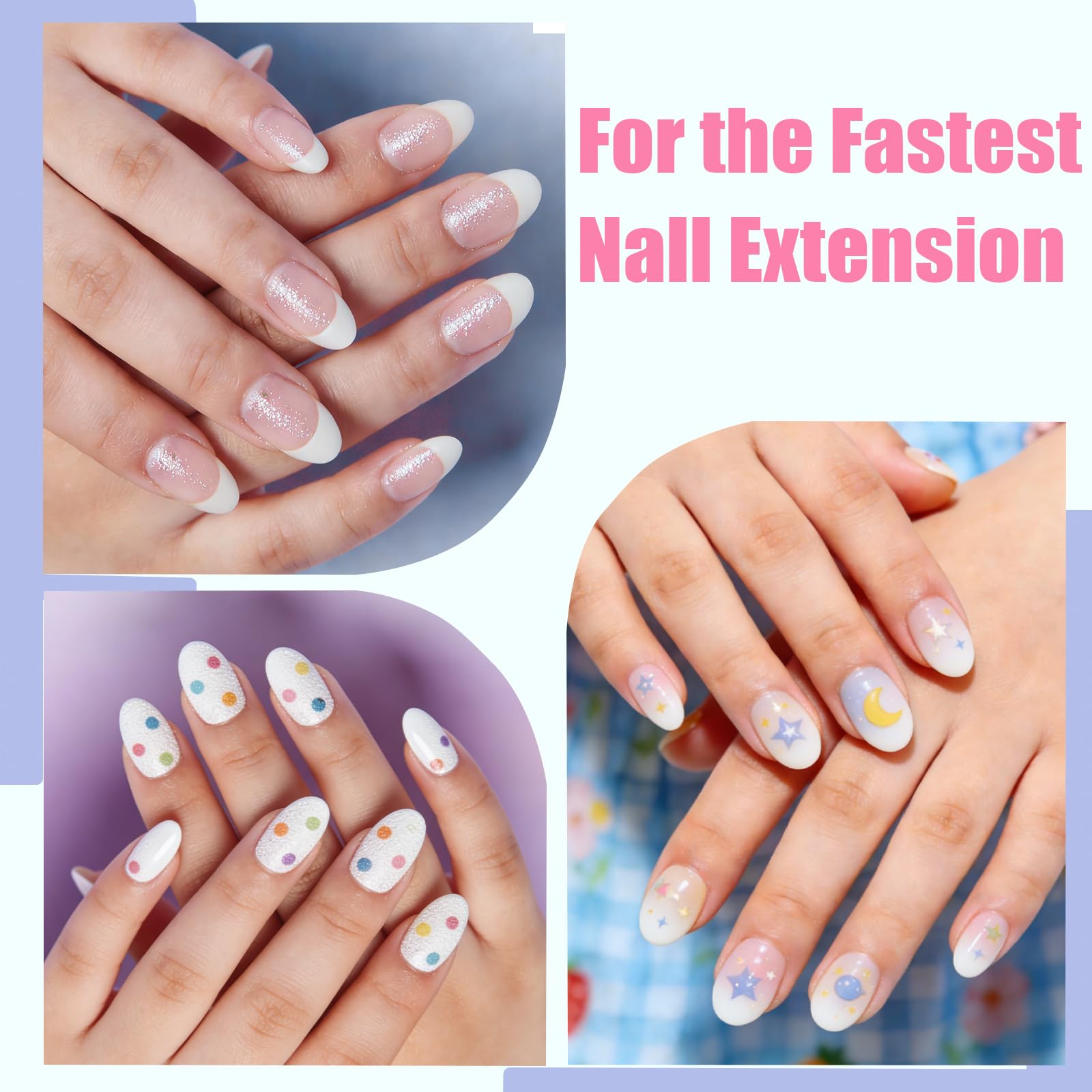 OPkssnails clear acrylic kid nails suitable for DIY extensions and art.