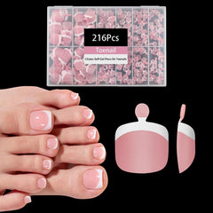 OPkssnails pink French-tip toenails pack for salon-quality pedicures at home