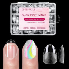 OPkssnails short kid nail tips almond soft gel for easy at-home manicure.