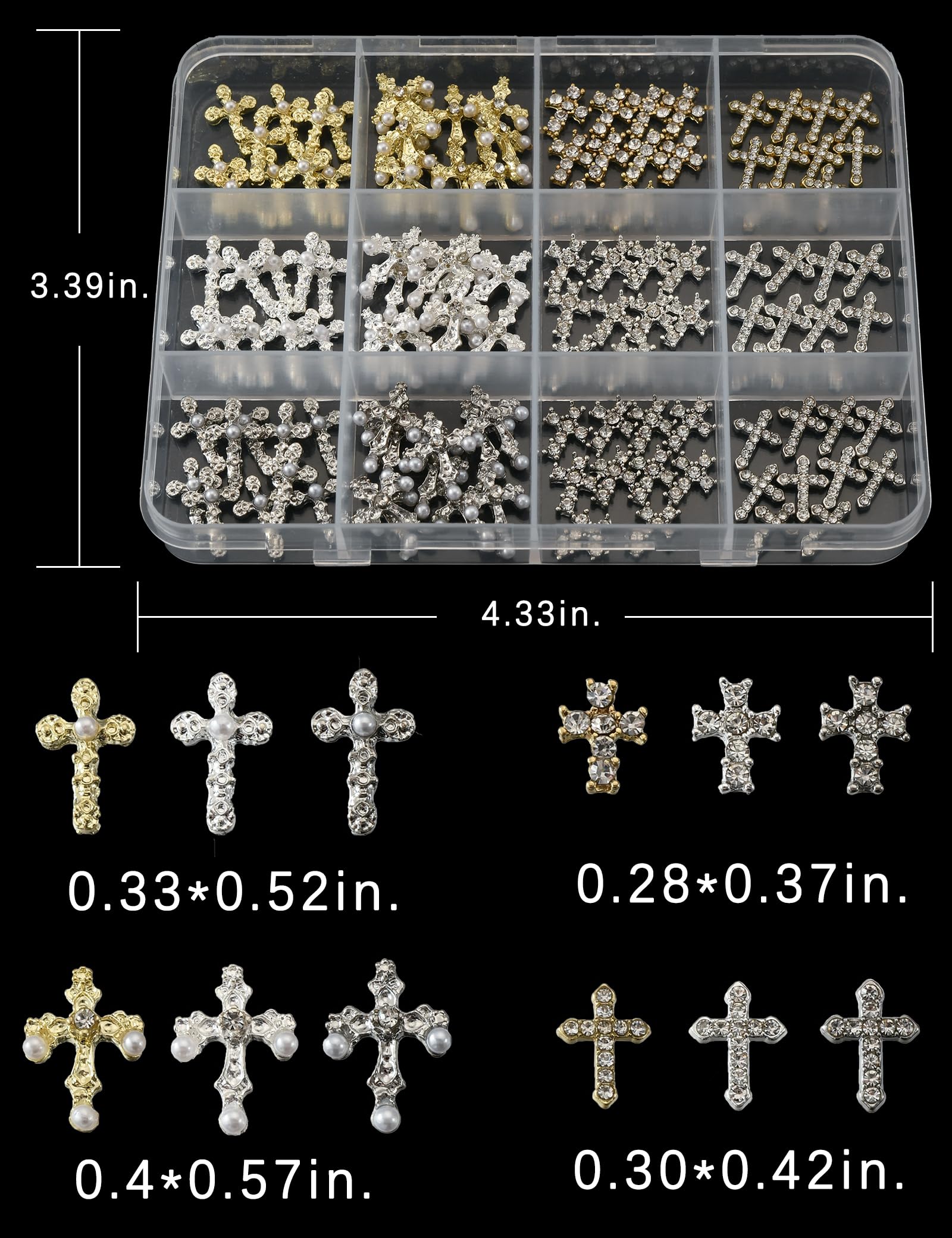 OPMADM cross nail charms grid in silver offers versatile shimmer for everyday manicures