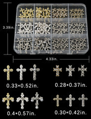 OPMADM cross nail charms grid in silver offers versatile shimmer for everyday manicures