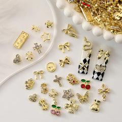 OPMADM gold nail charms butterflies offer delicate motion-inspired details