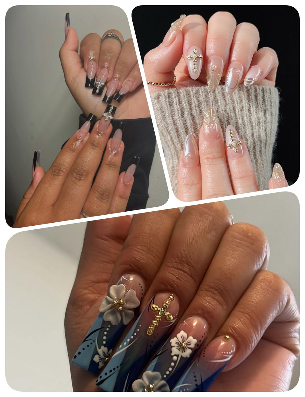 OPMADM nail charms kit shows easy application steps for professional looking results