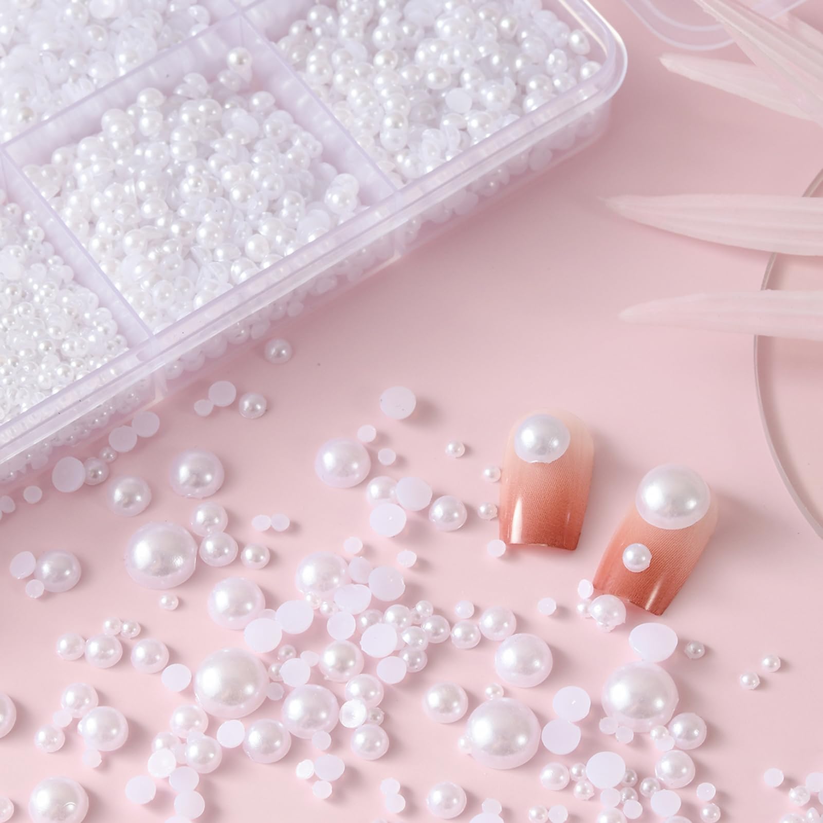 OPMADM perlas planas 4 mm blancas, acabado elegante para ropa y bolsos