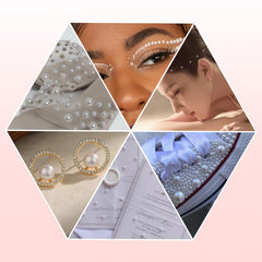 OPMADM perlas planas 5 mm blancas, acabado brillante para joyería DIY