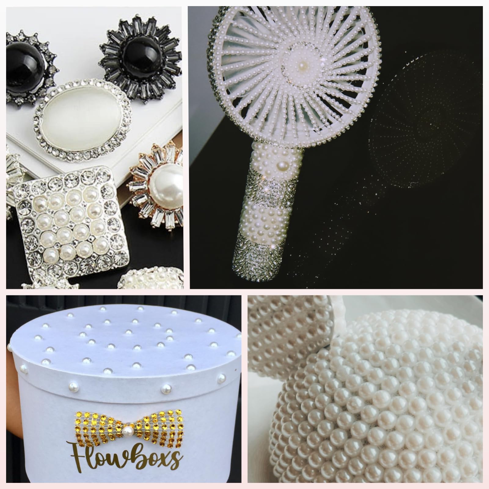 OPMADM perlas planas 6 mm blancas, decoración de calzado y textiles