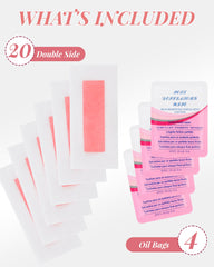 OPOX brow and lip area wax strips provide gentle precision for delicate facial zones.