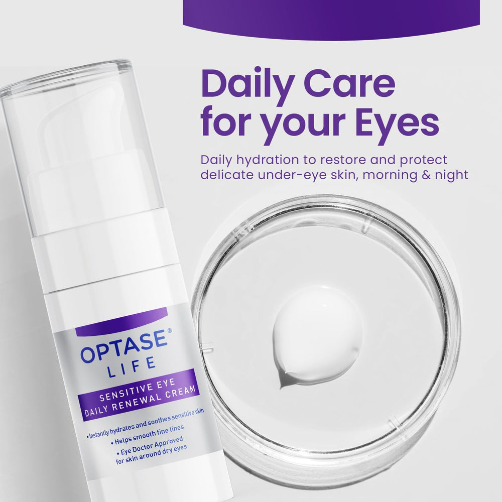 Optase LIFE textura ligera, no pegajosa, ideal para maquillaje.