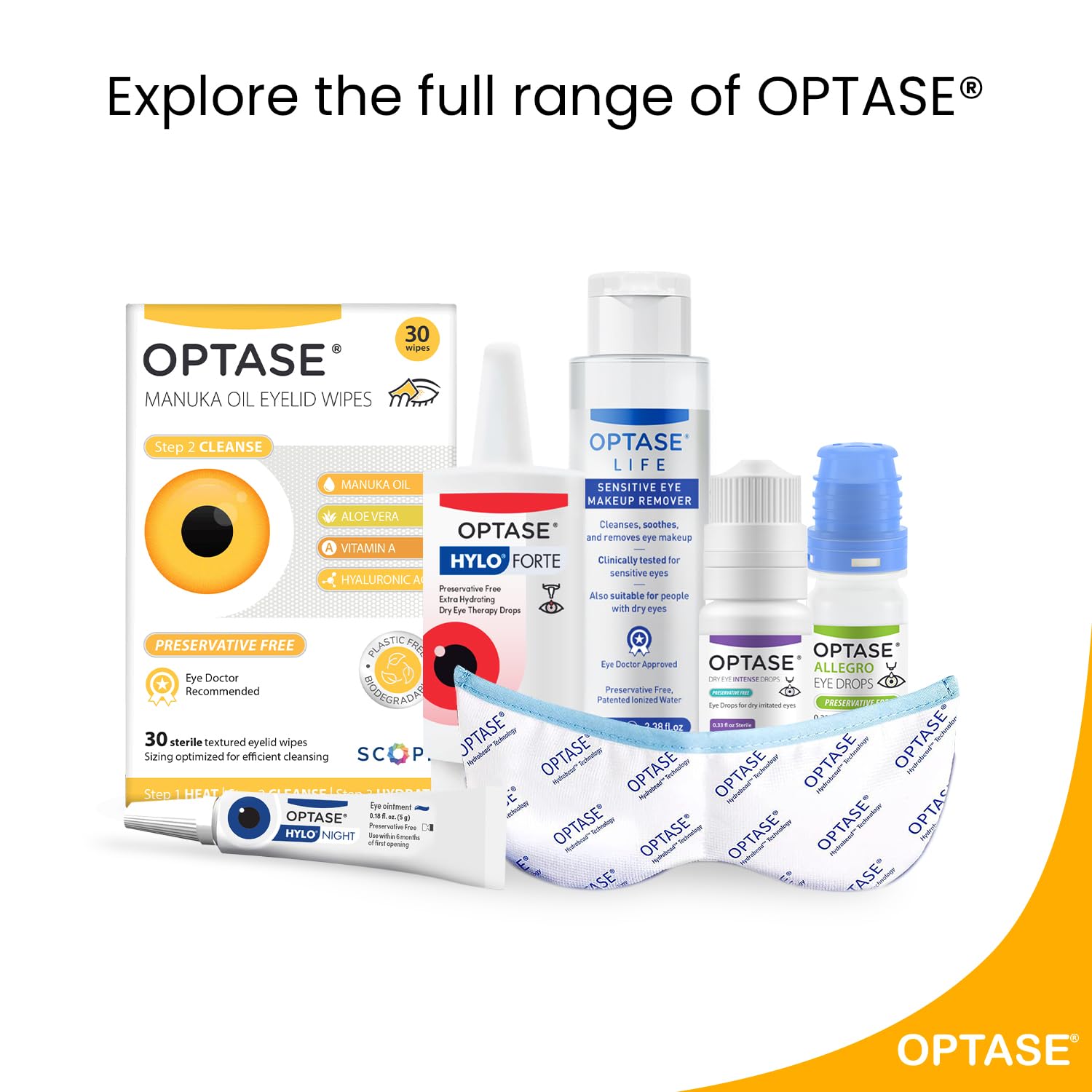 Optase toallitas parpados-manuka aceite, parte del sistema cuidado ocular OPTASE.