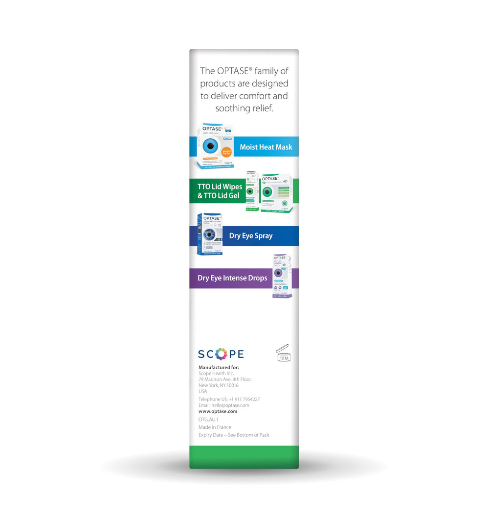 Optase TTO Eyelid Cleansing Gel preservative-free formula emphasizes gentle care.