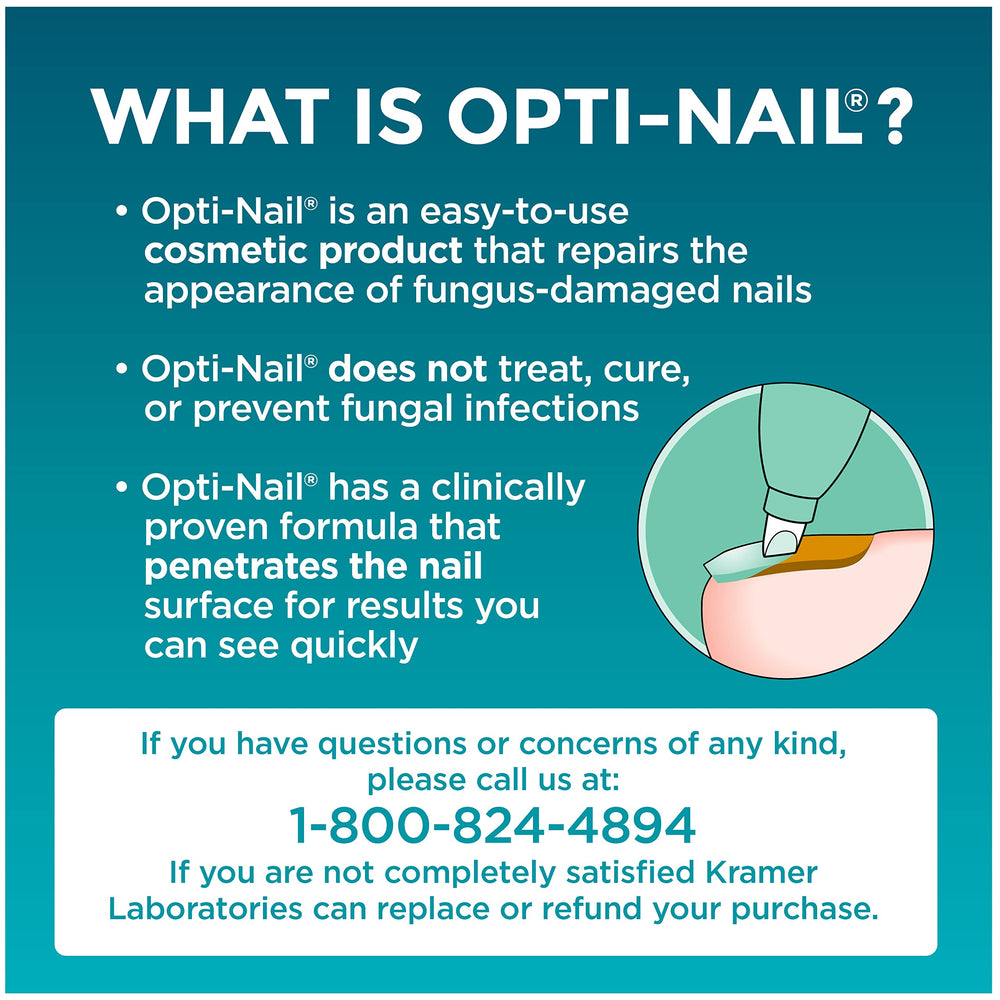 Opti-Nail foto de botella mostrando aplicación limpia en manos.