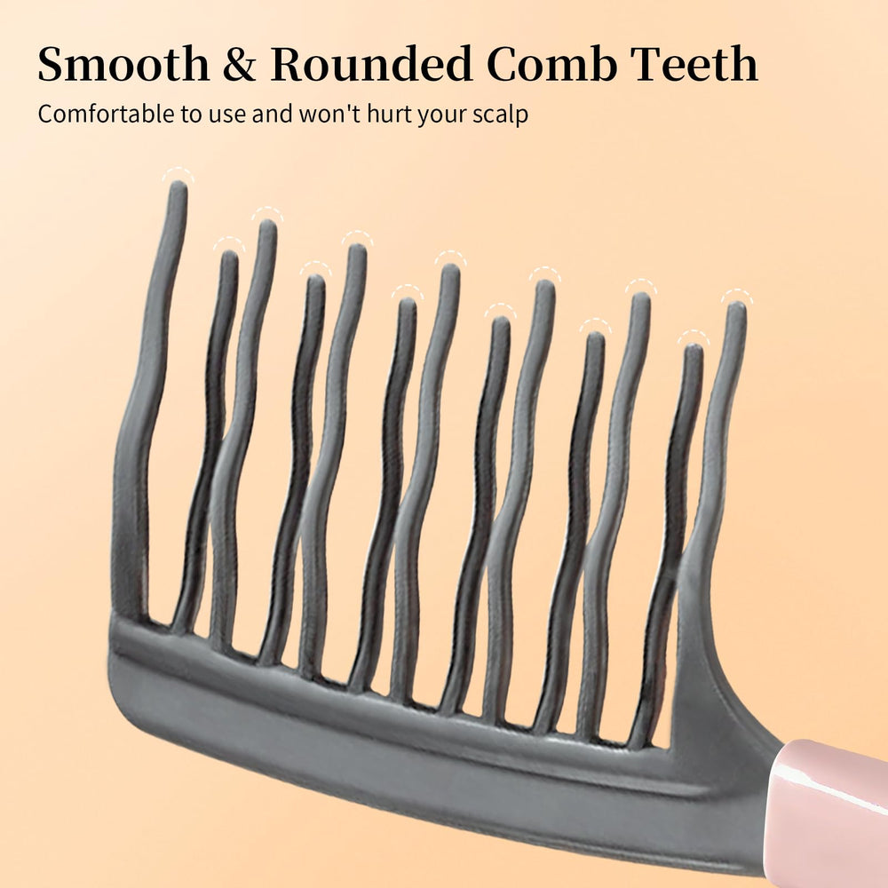 Optisake ergonomic handle on detangling comb for easy grip