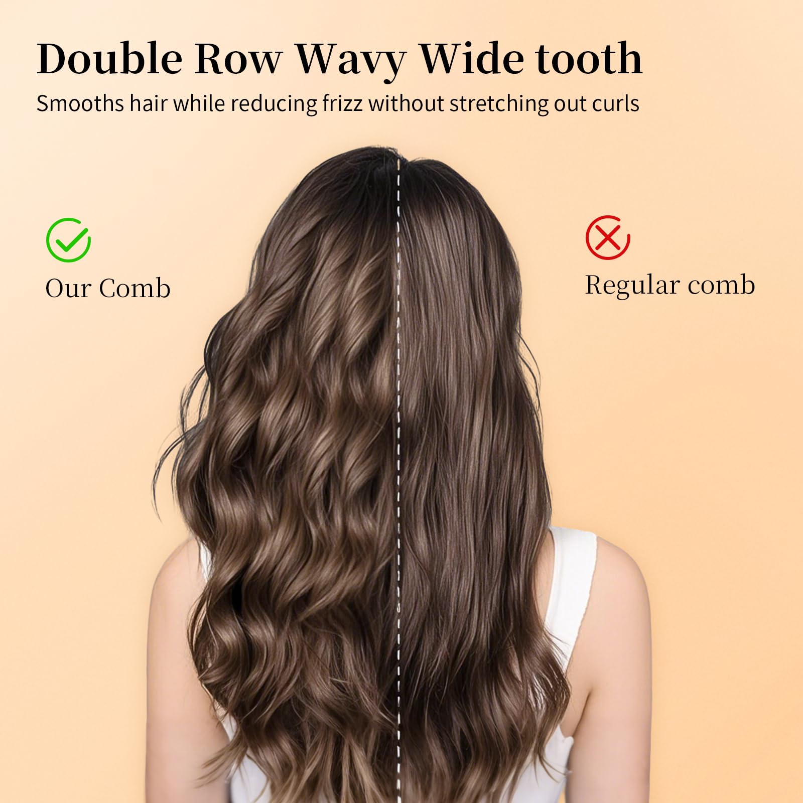 Optisake comb with rounded tips for comfortable brushing