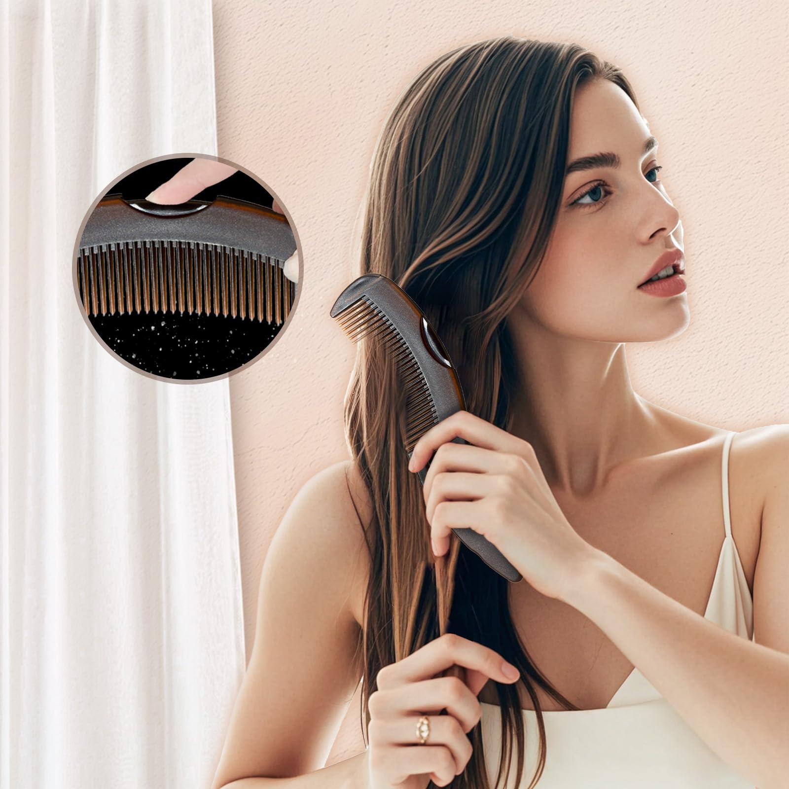 Optisake scalp detox hairbrush in use showing gentle massaging action for healthier scalp.