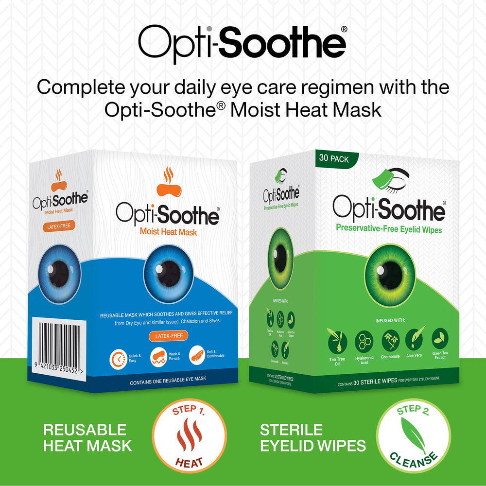 Opti-Soothe como parte de un régimen ocular diario para cuidado cómodo.
