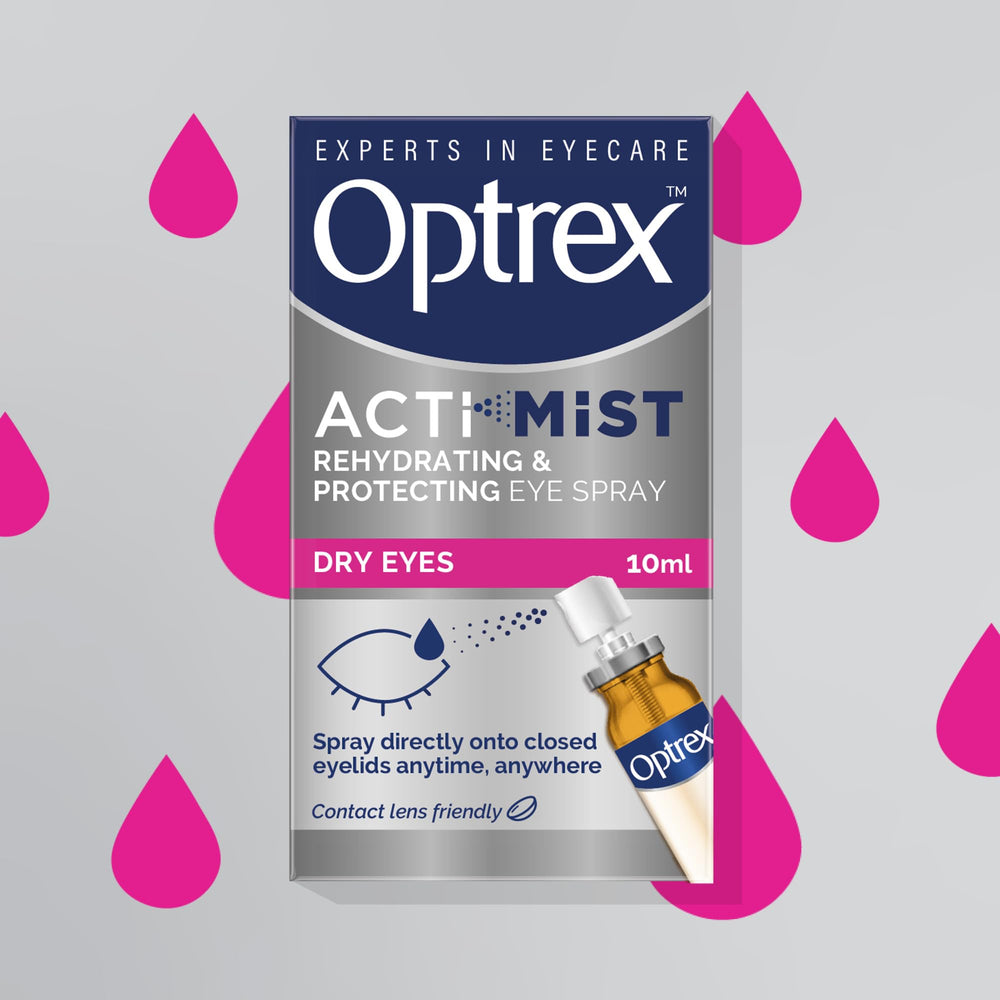 Optrex ActiMist ingredients label close-up for transparency
