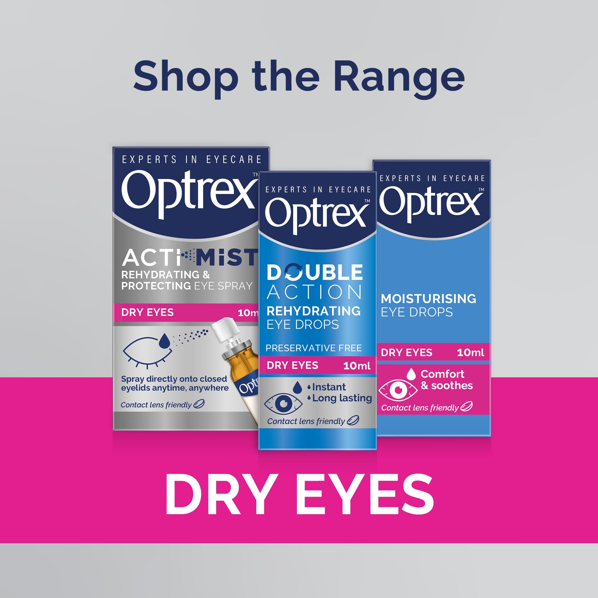 Optrex ActiMist quick relief in a compact spray