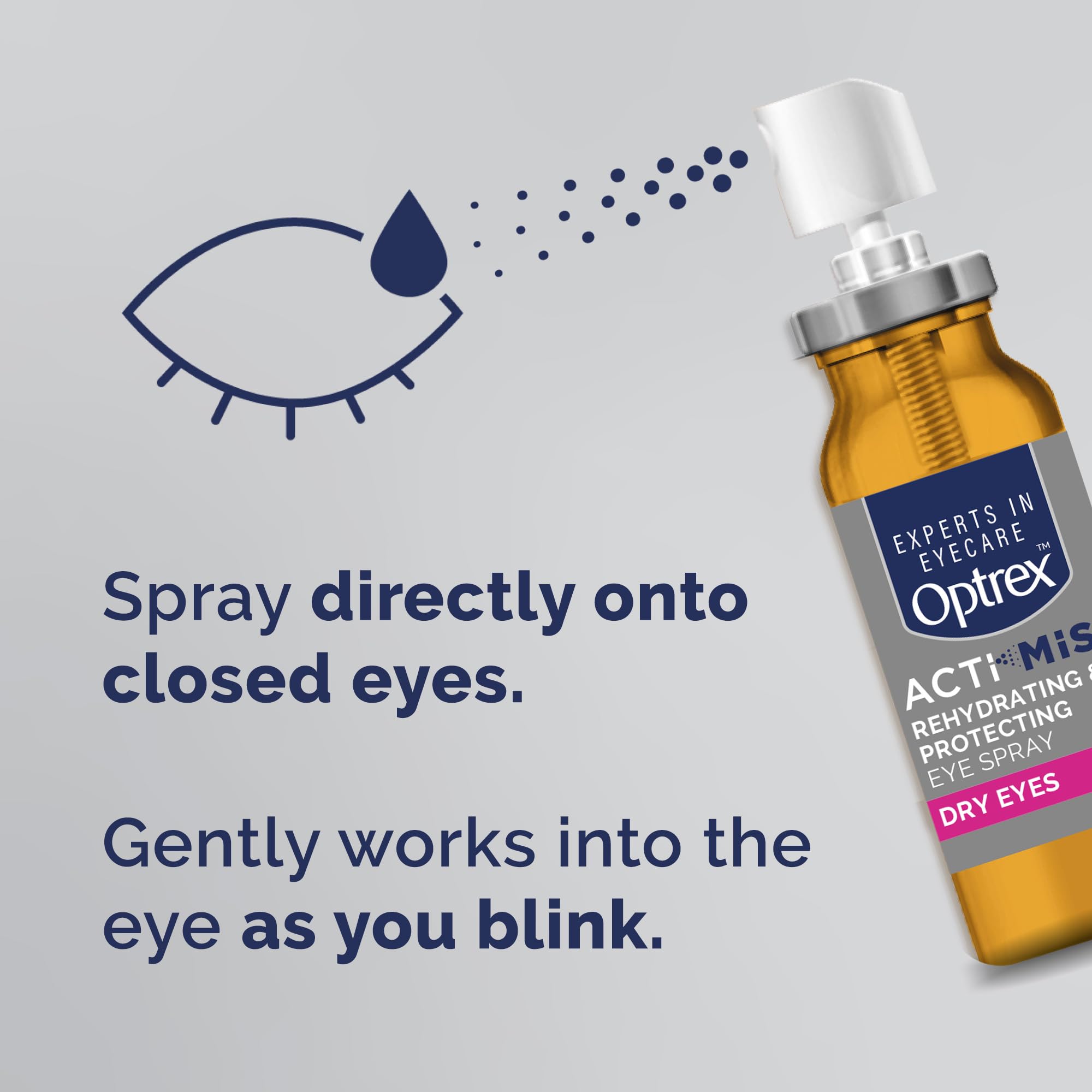 Optrex ActiMist being used with makeup for convenient rehydration