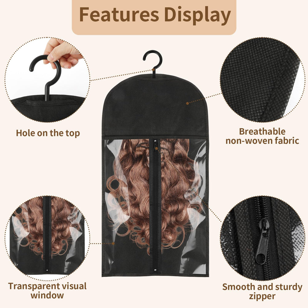 Opvixi bag protects wigs from dust and moisture during storage.