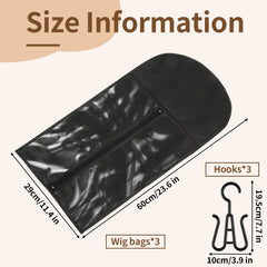 Opvixi wig storage bag with transparent window for quick wig access.