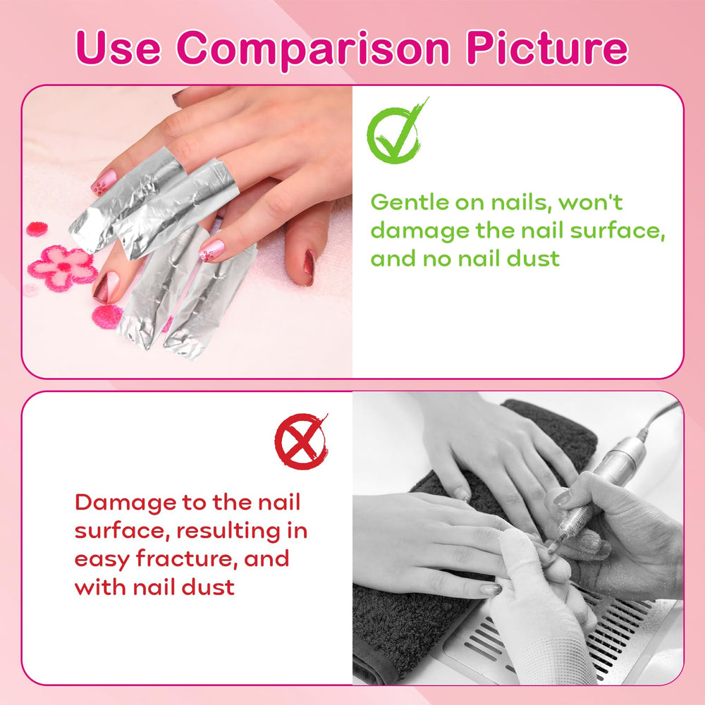 Opvixi wraps suitable for gel polish, acrylic, and dip powder removal.