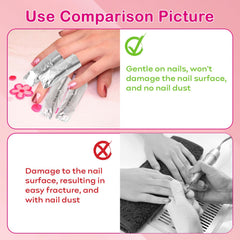 Opvixi wraps suitable for gel polish, acrylic, and dip powder removal.