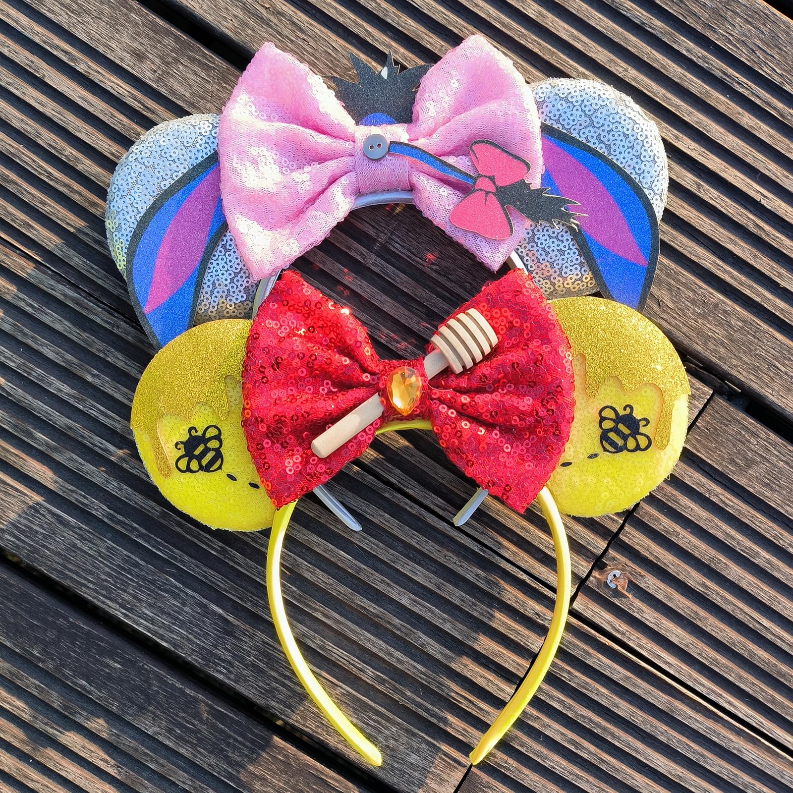 Opzzqz diadema orejas de ratón con lazo para cosplay y celebraciones.