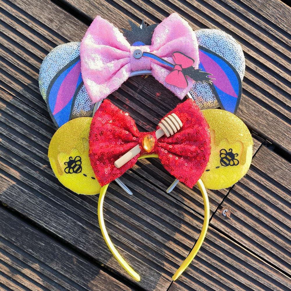 Opzzqz diadema orejas de ratón con lazo para cosplay y celebraciones.