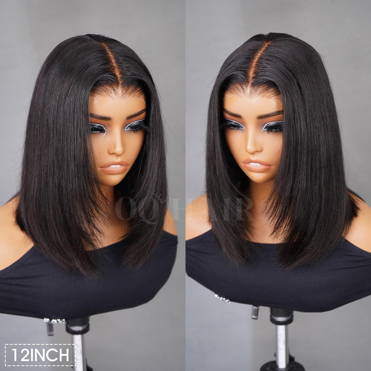 OQ Hair Heat-resistant wig up to 350°F for long-lasting styling.