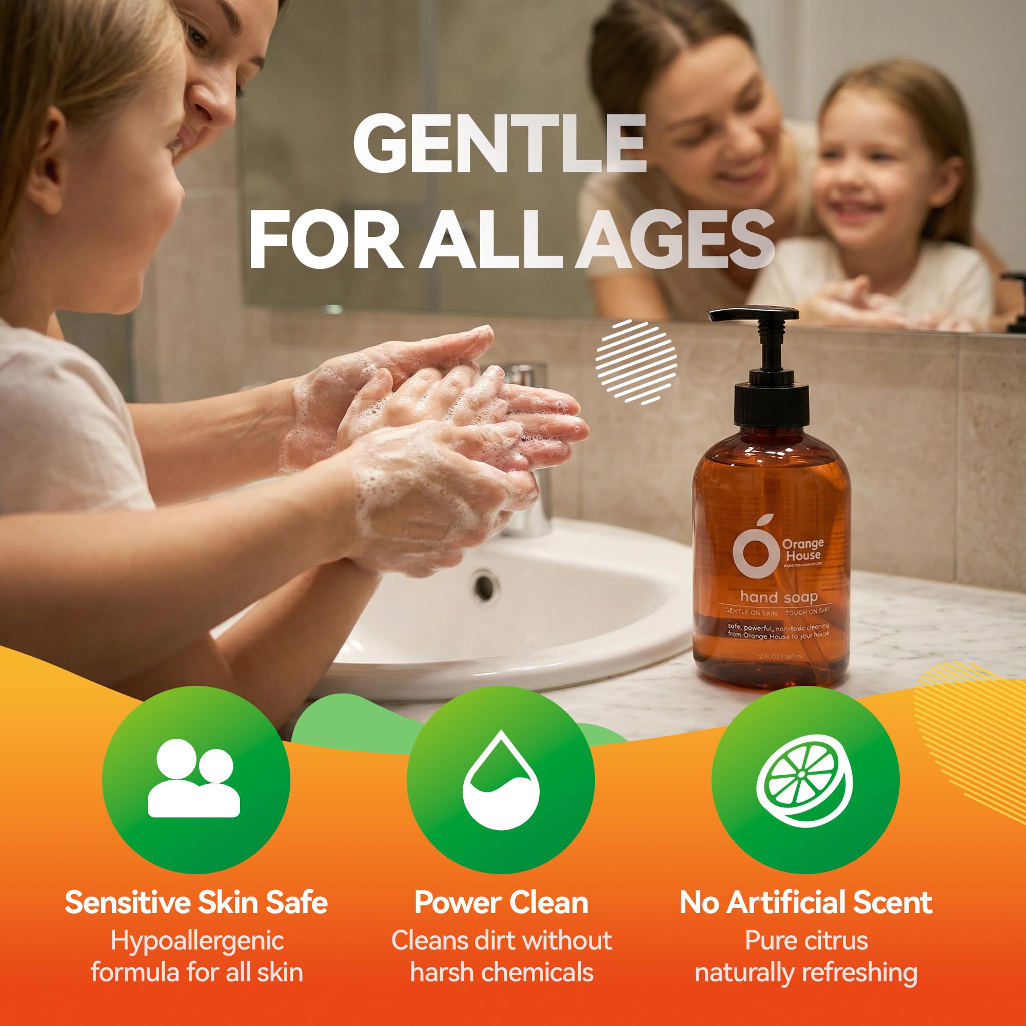 Orange House dermatologist-friendly label signals gentle, skin-safe formula