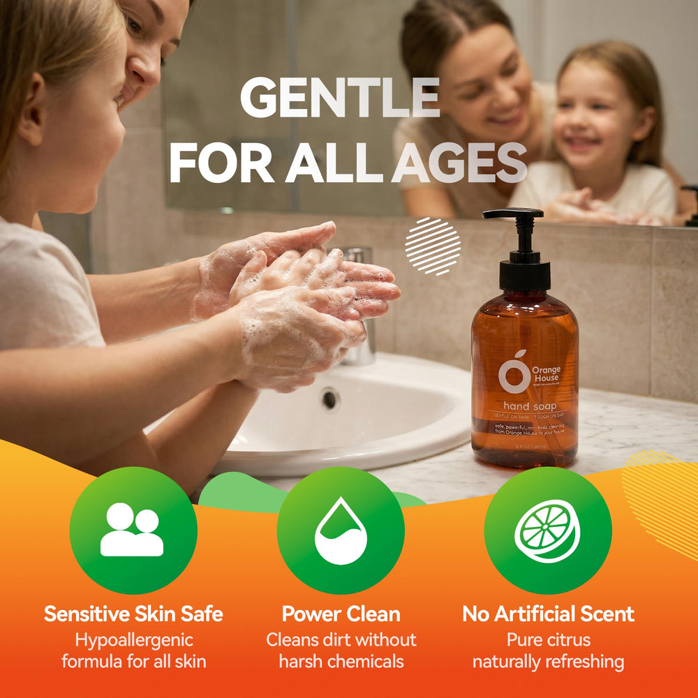 Orange House dermatologist-friendly label signals gentle, skin-safe formula