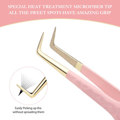 Oranllow tweezers showing the diamond grip and comfortable handle