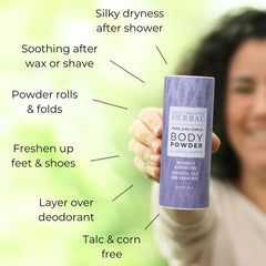 Ora’s Amazing Herbal Blissful Earth clary sage powder provides soothing aroma and lasting freshness.