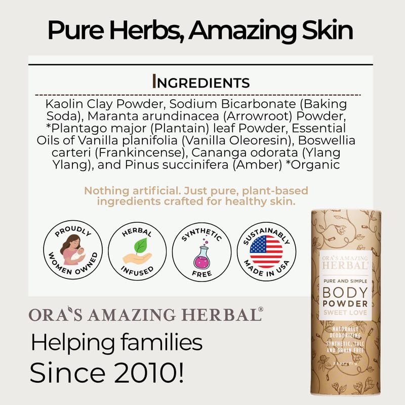 Using Ora's Amazing Herbal Body Powder as a dry shampoo for a quick refresh