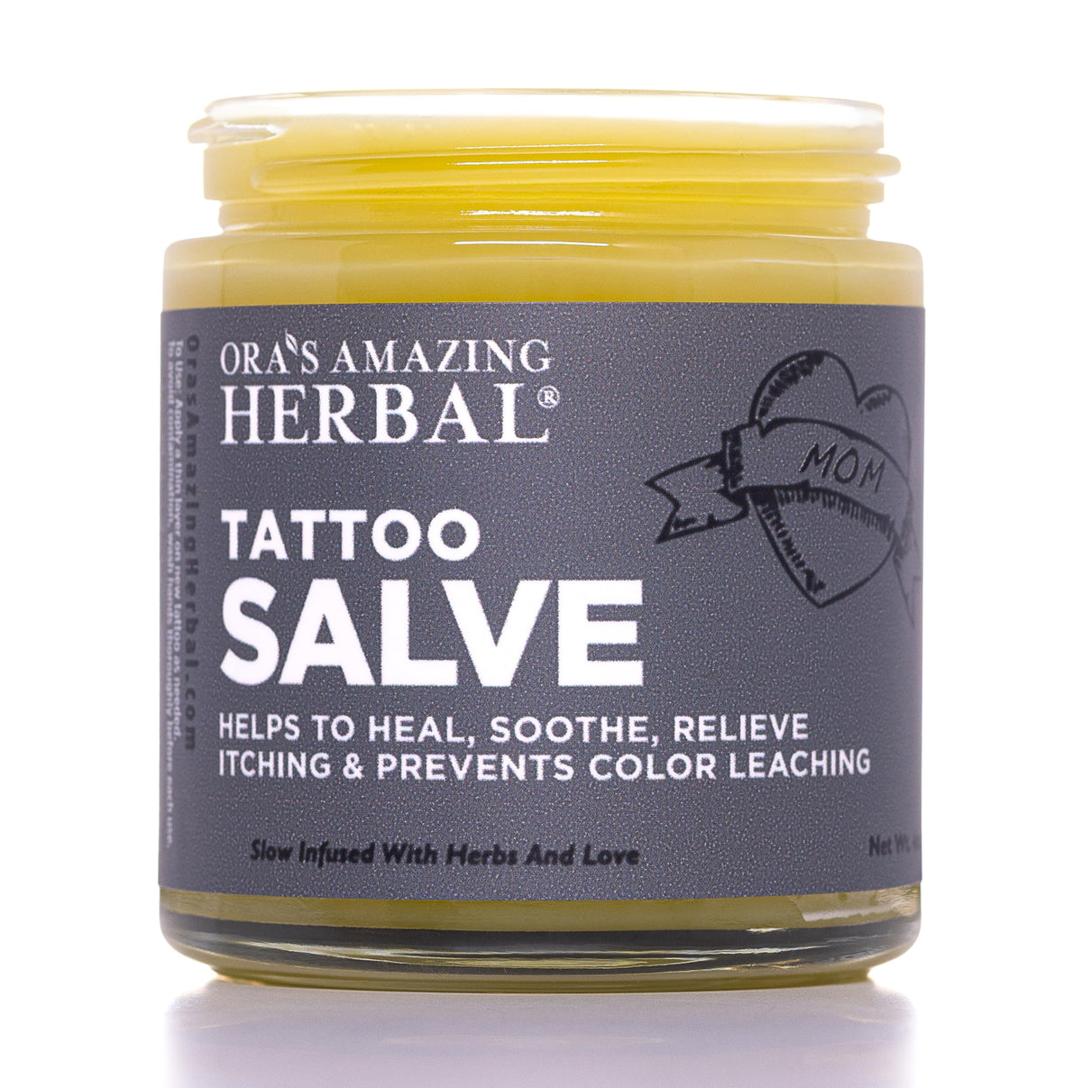 Ora's Amazing Herbal Tattoo Salve bottle for post-tattoo aftercare