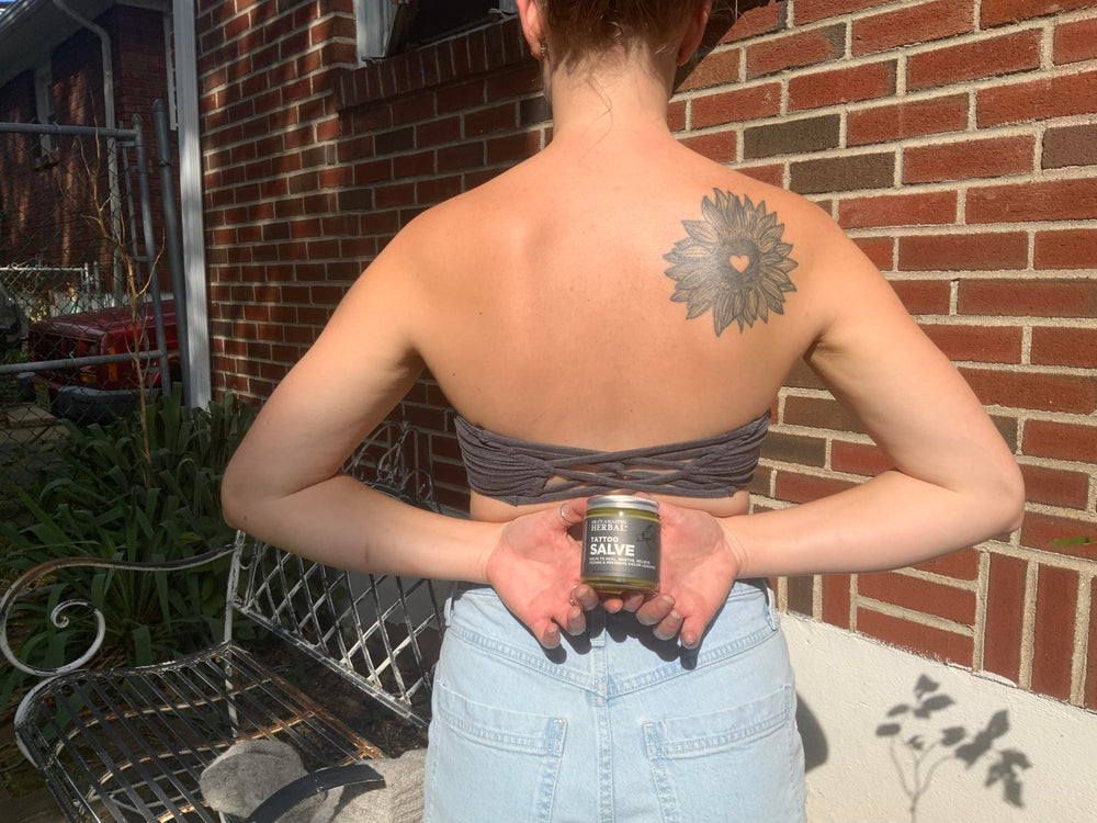 Packaging emphasizes Ora's Amazing Herbal's thoughtful tattoo care