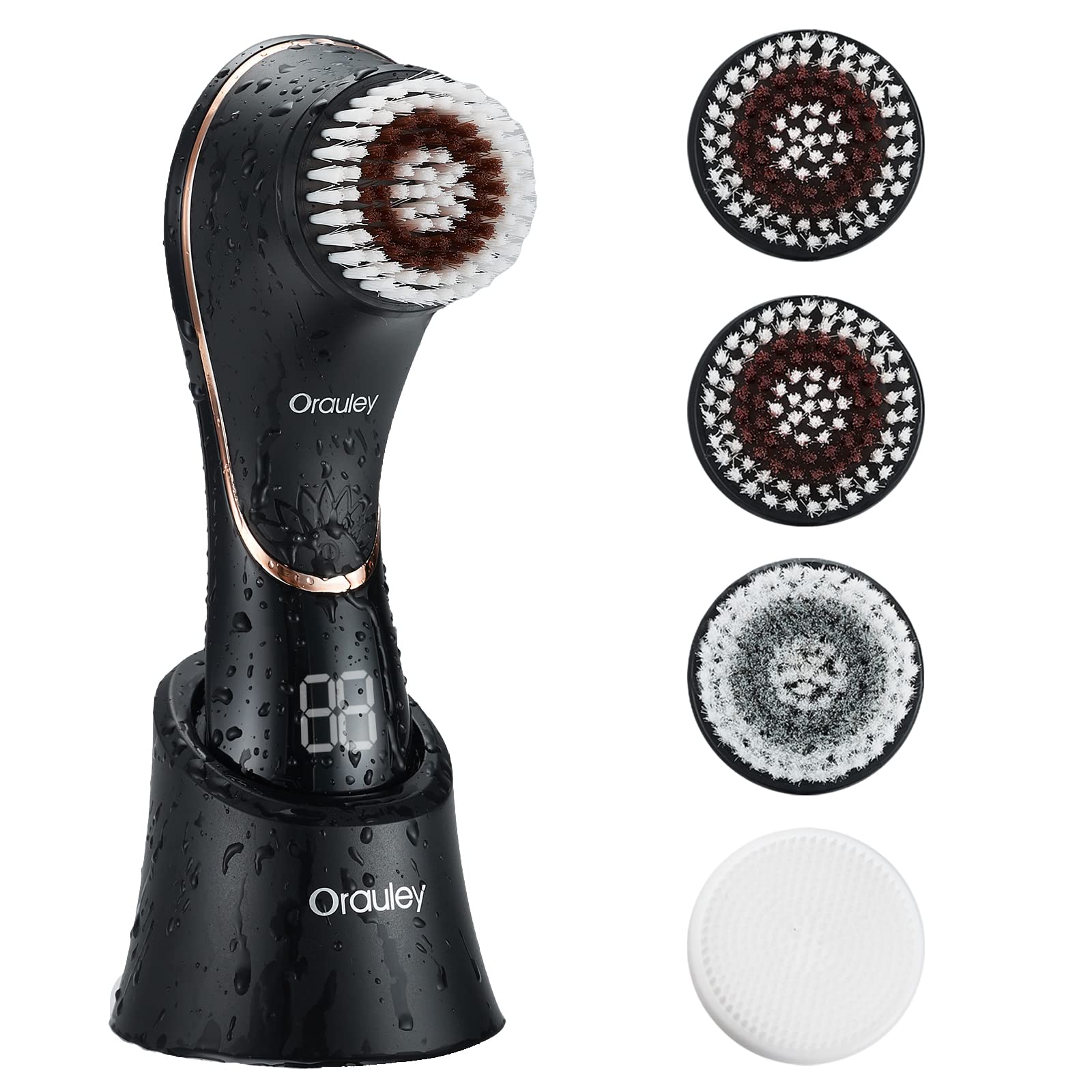Orauley facial cleansing brush with rotating head for deep cleansing