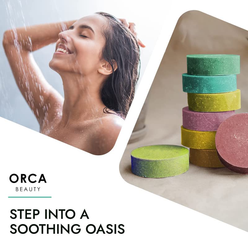 Orca Beauty bomba árbol de té para relajación y claridad en la ducha.