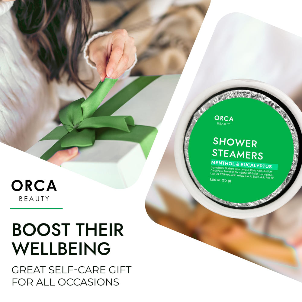 Aceites esenciales naturales: Orca Beauty, tableta de ducha perfuma sin esfuerzo.