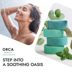 Bomba de ducha Orca Beauty con eucalipto, sensación revitalizante en la ducha.