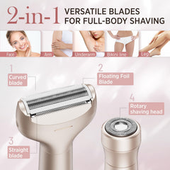 Orchrose razor on legs and underarms delivering smooth, irritation-free shaving.