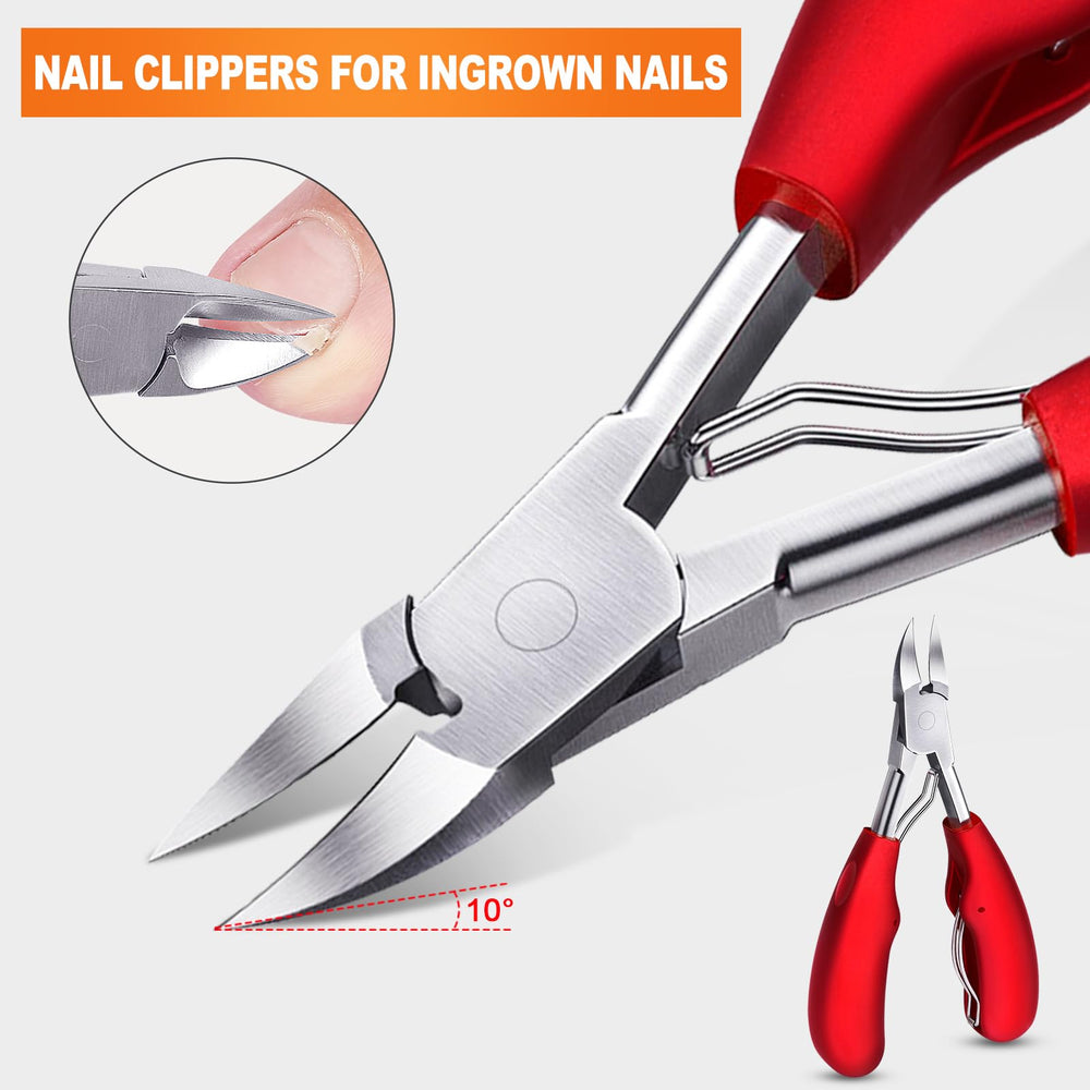Orelex 10-degree angle aids trimming around nail edges