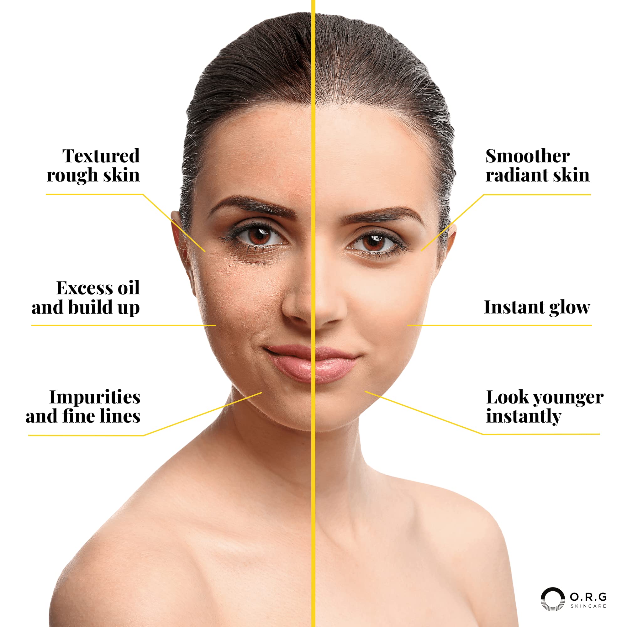 O.R.G. Skincare Peel Off Face Cleanser after rinse reveals brighter, softer skin.