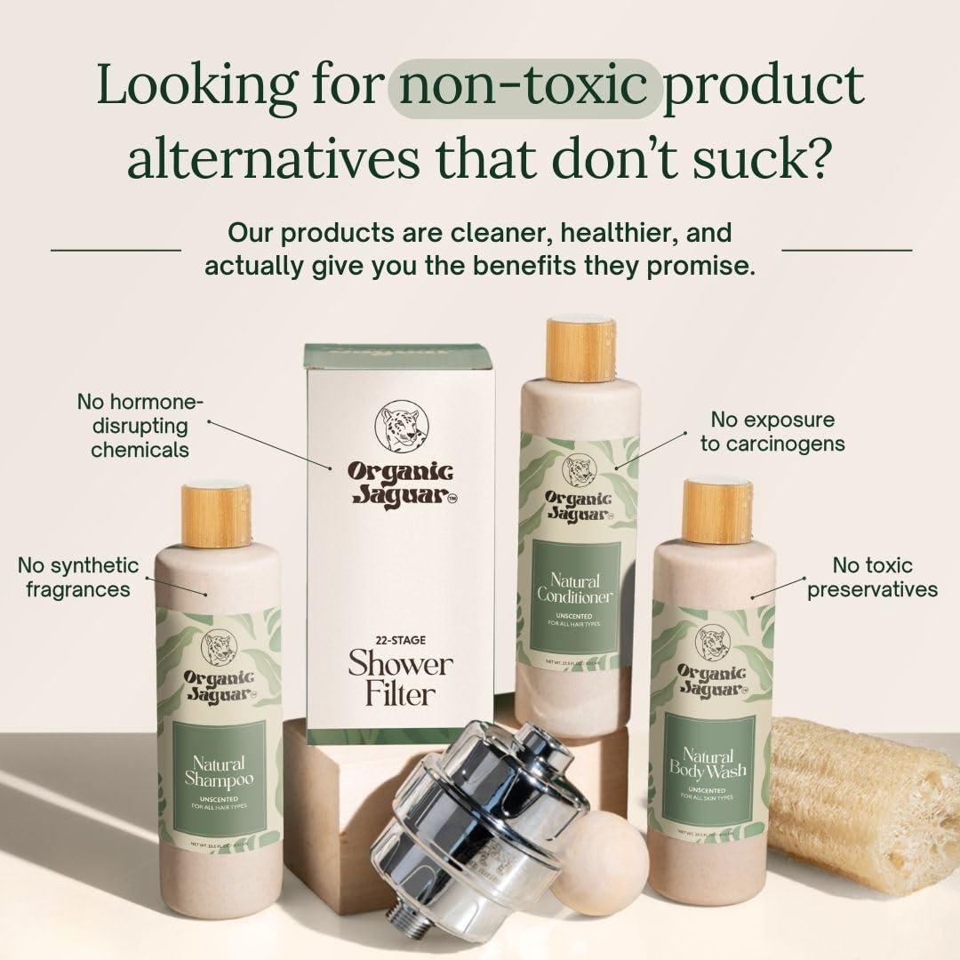 Eco-friendly wheat-straw bottle packaging for Organic Jaguar conditioner.