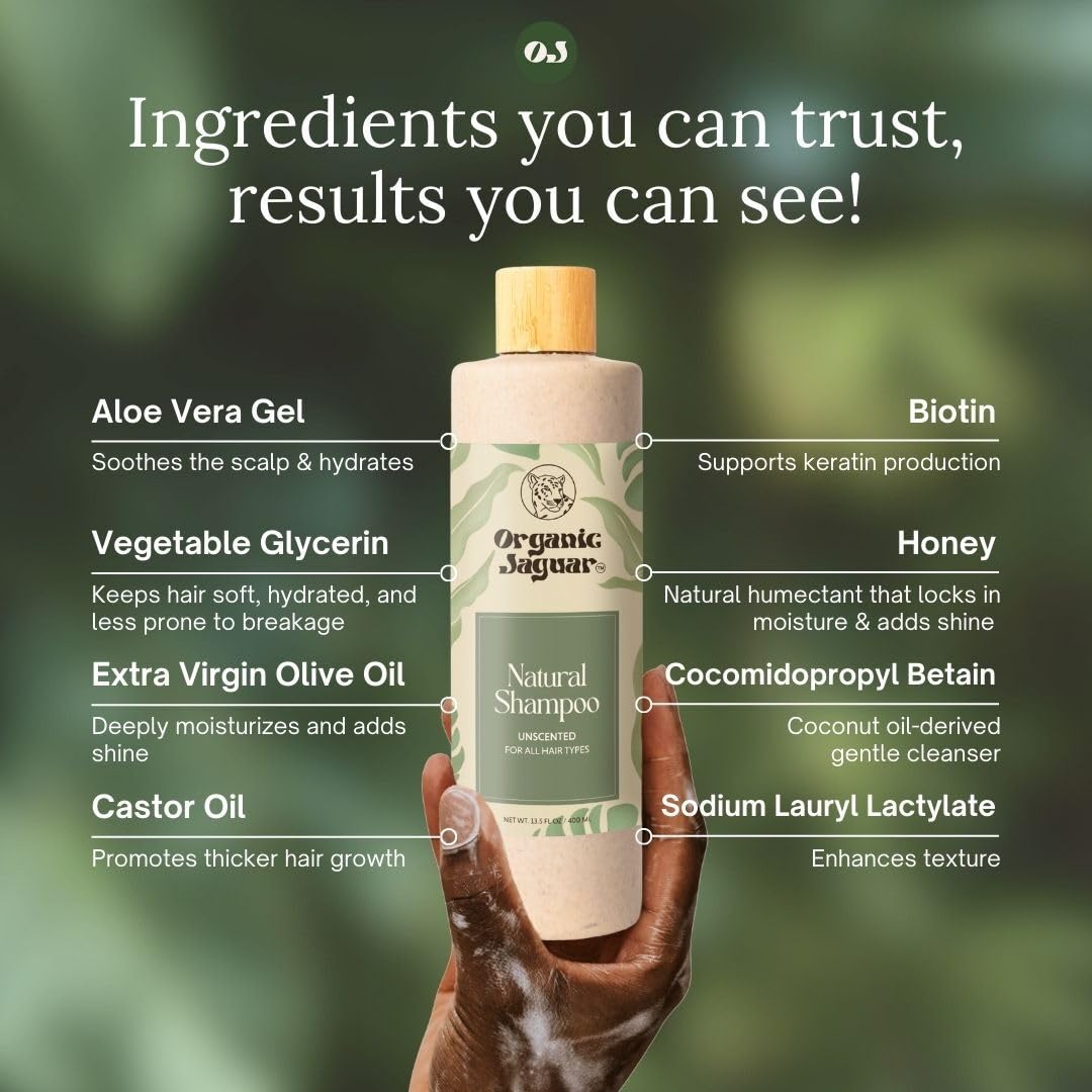 Organic Jaguar 13.5 fl oz bottle supports long routines.