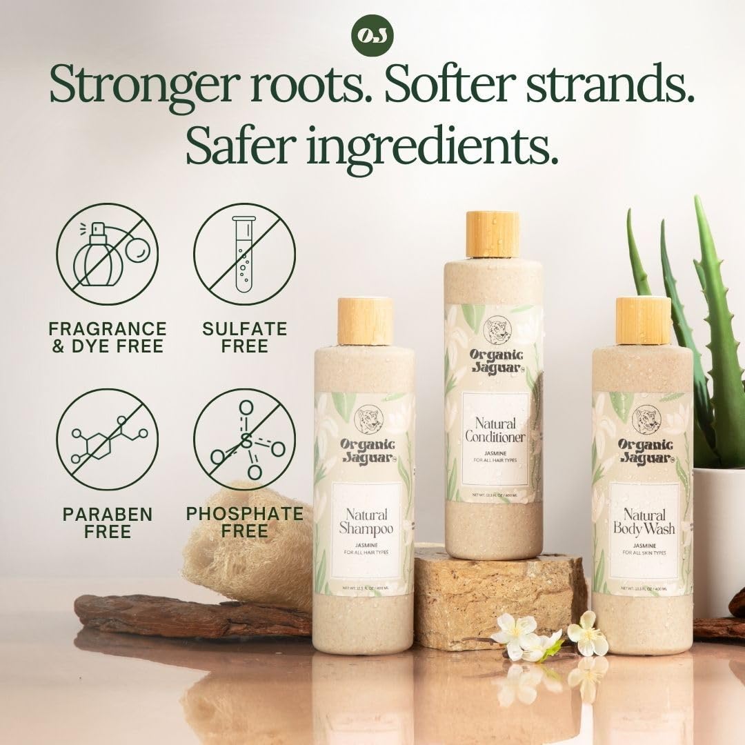 Organic Jaguar shampoo foaming lather demonstrates mild cleansing action.