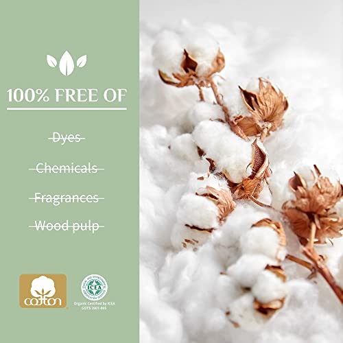 Organyc biodegradable cotton pads showcase eco-friendly disposal and sustainability.