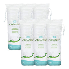 Organyc cotton rounds pack close-up showing gentle texture for sensitive skin.
