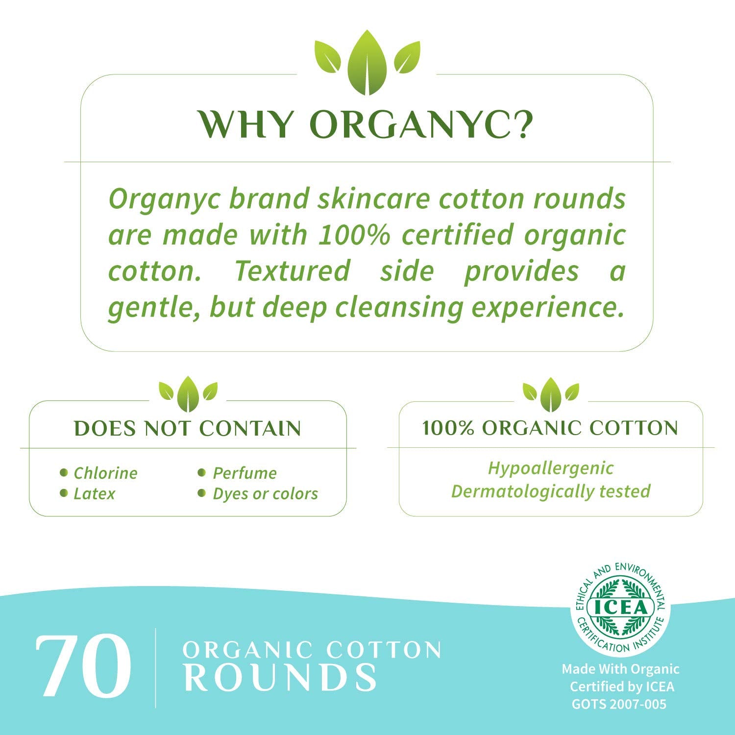 Organyc hypoallergenic pads offer gentle fibers for sensitive skin.